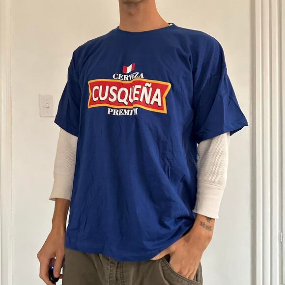 Vintage Retro Cusquena Premium Beer Cervez Graphic Tee Shirt - Picture 5 of 6